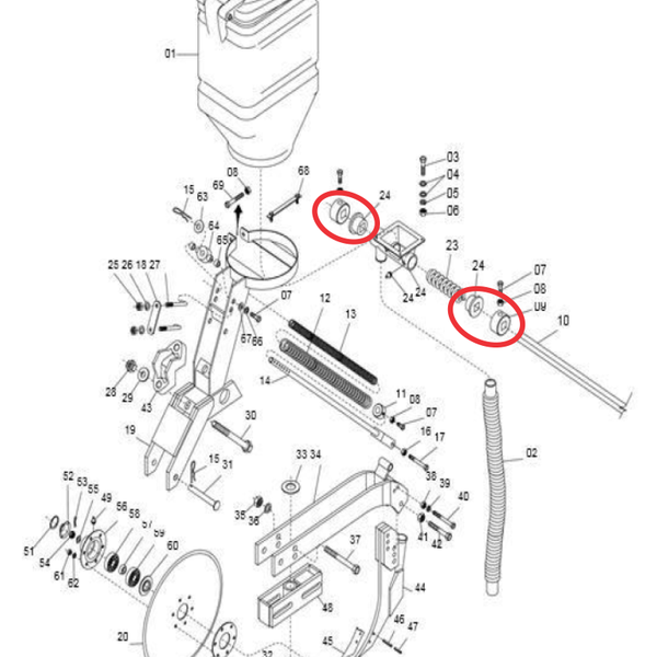 maxell CDS1-46L2巻70L6巻80L4巻 Kit Buchas Internas e Externas da Caixa de Adubo Plantadeira