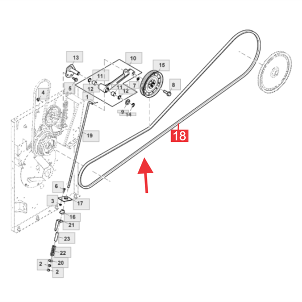Correia Lisa Acionamento do Descarregador 202343K Gates HXE80334